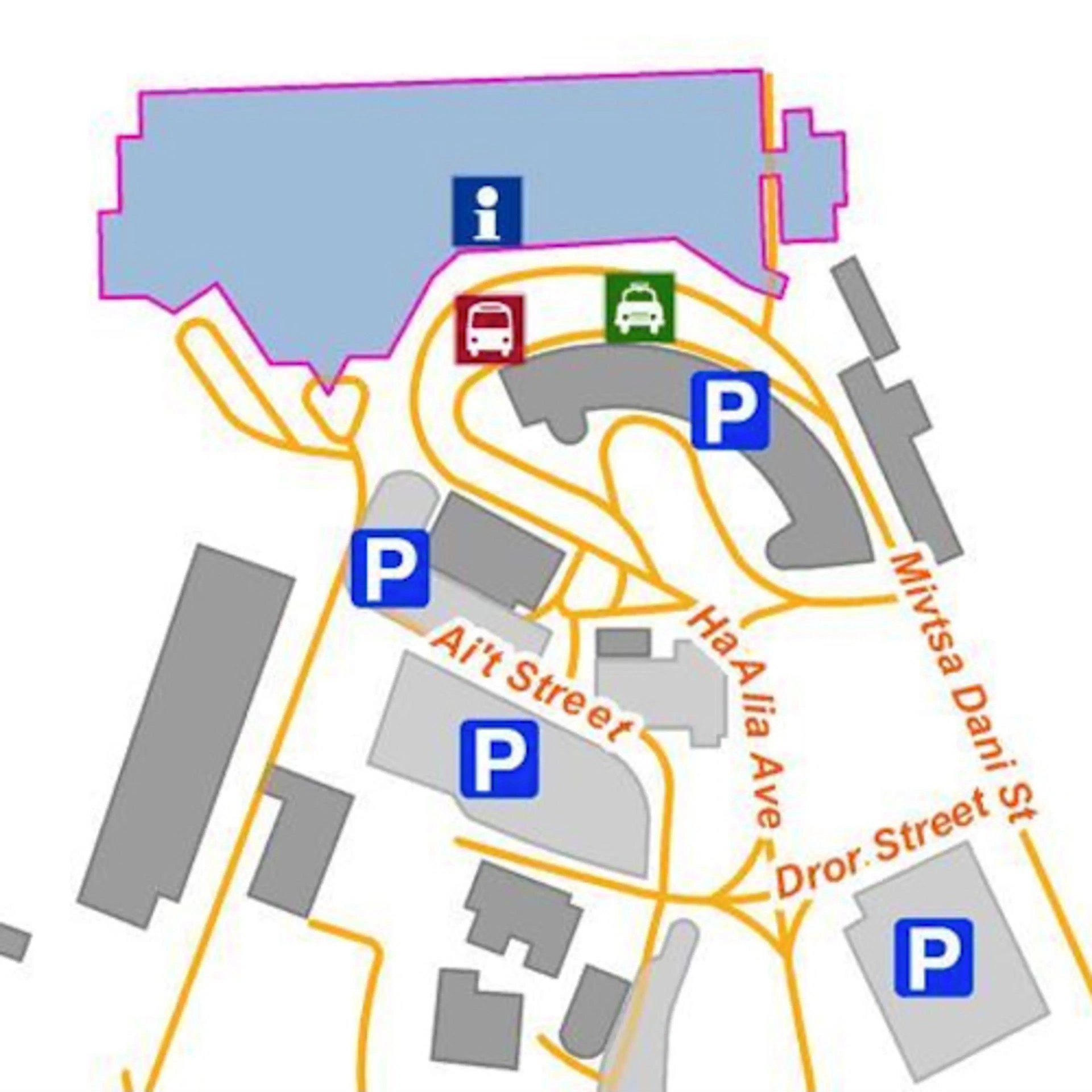 Ben Gurion International Airport Parking Map 2025-2020