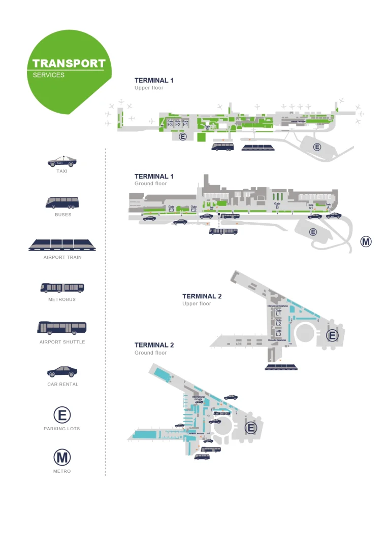 Benito Juárez International Airport Ground Transportation Map 2025-2024