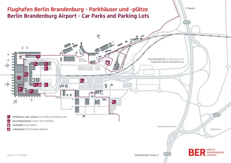 Berlin Brandenburg Airport Parking Map (2025)