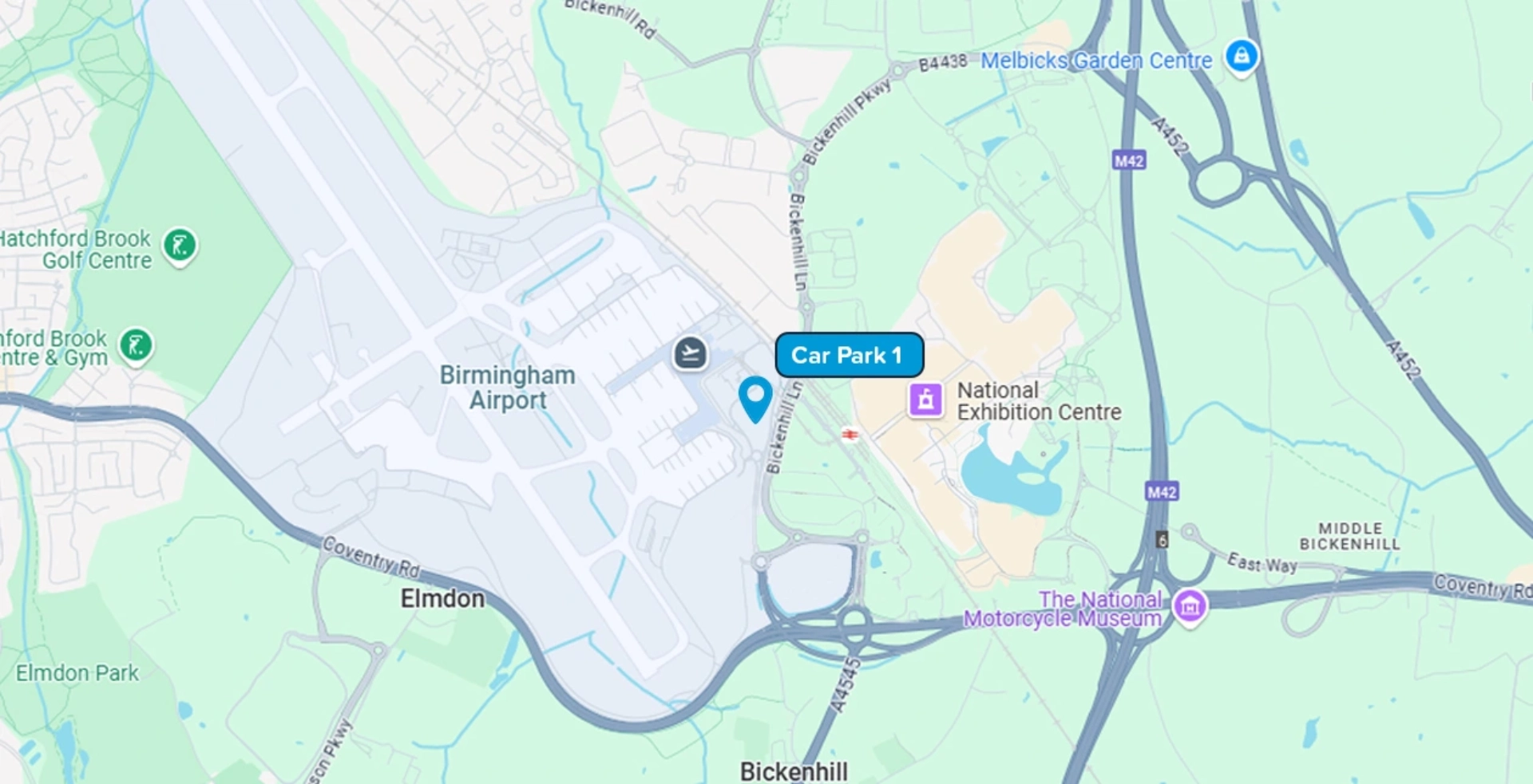 Birmingham Airport Car Parking 1 Map 2025