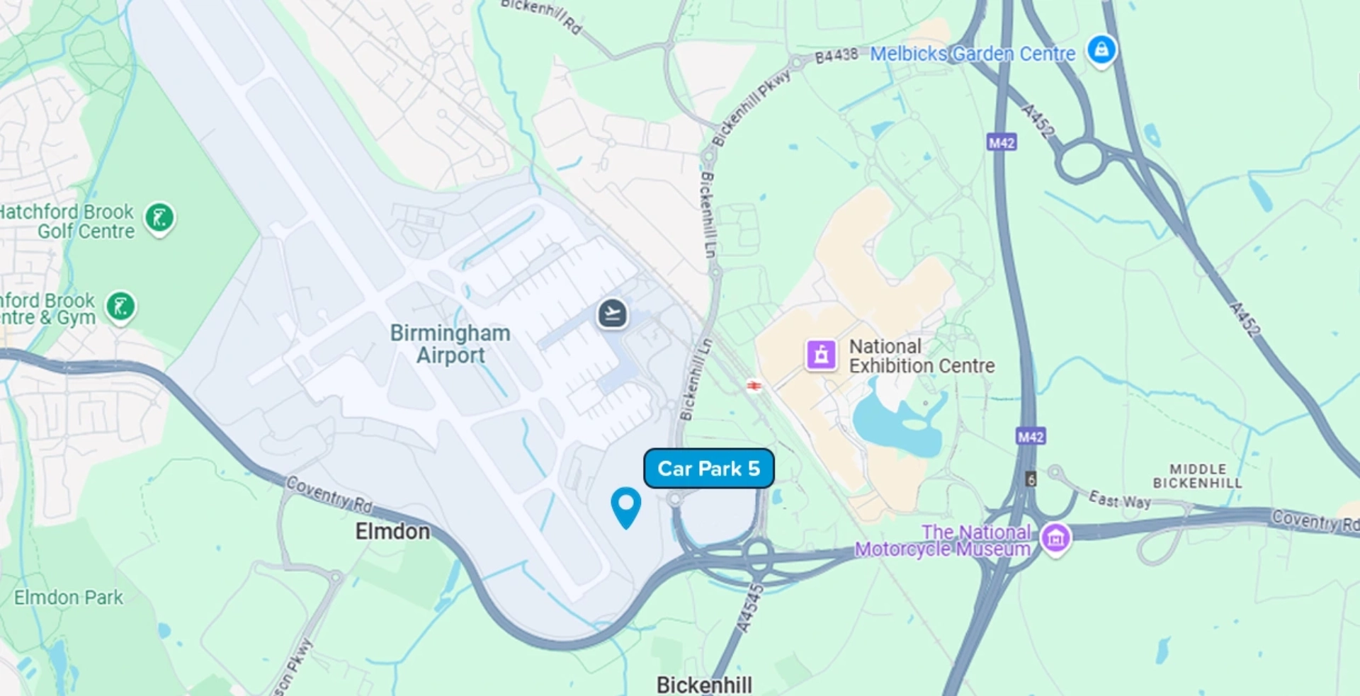 Birmingham Airport Car Parking 5 Map 2025