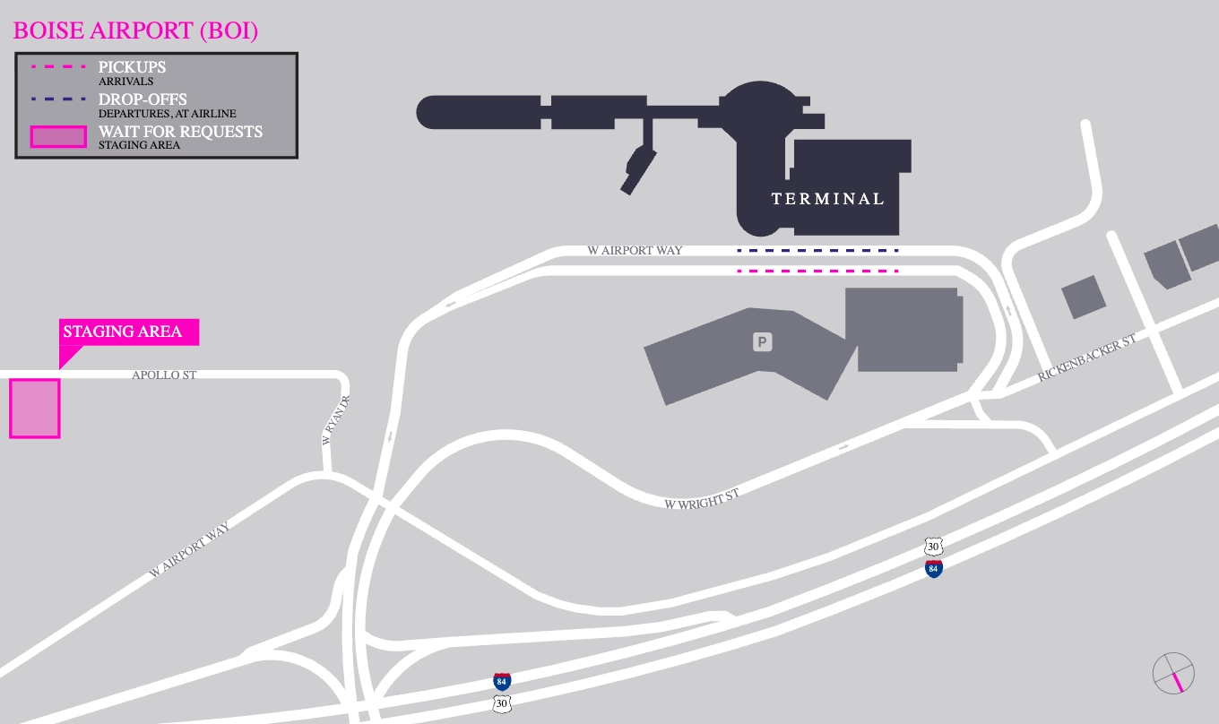Table of Contents Boise Air Terminal Gowen Field Lyft Staging Area Map 2025