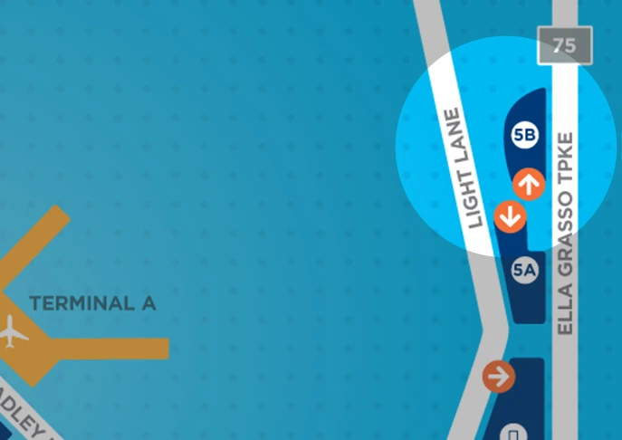 Bradley International Airport Lot 5B Parking Map 2025