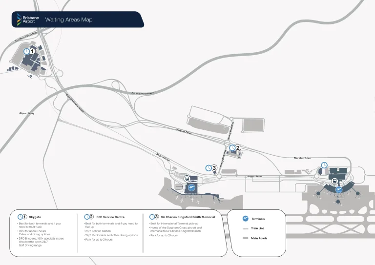 Brisbane International Airport Waiting Areas Map 2025