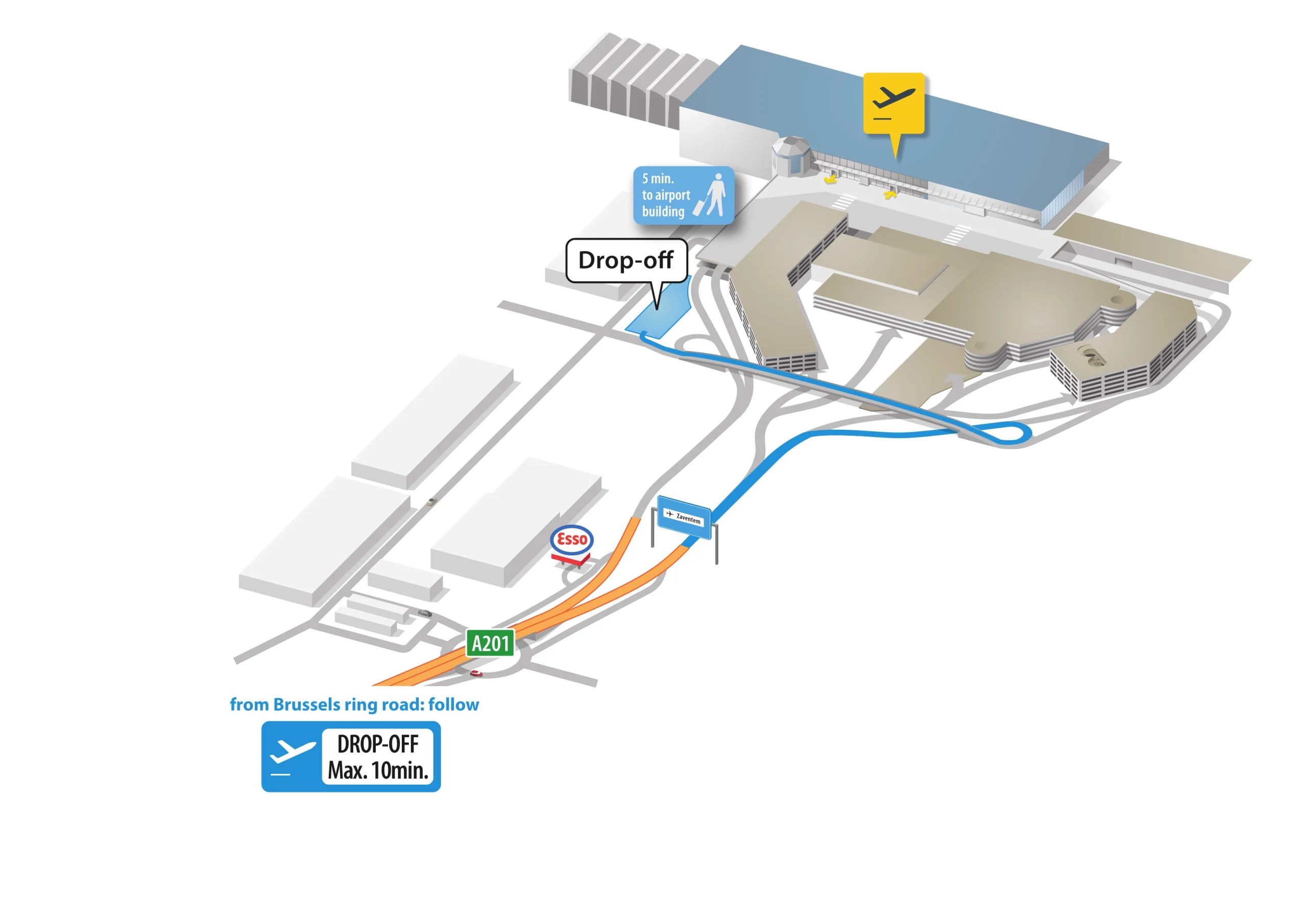 Brussels Airport Drop Off Map 2025