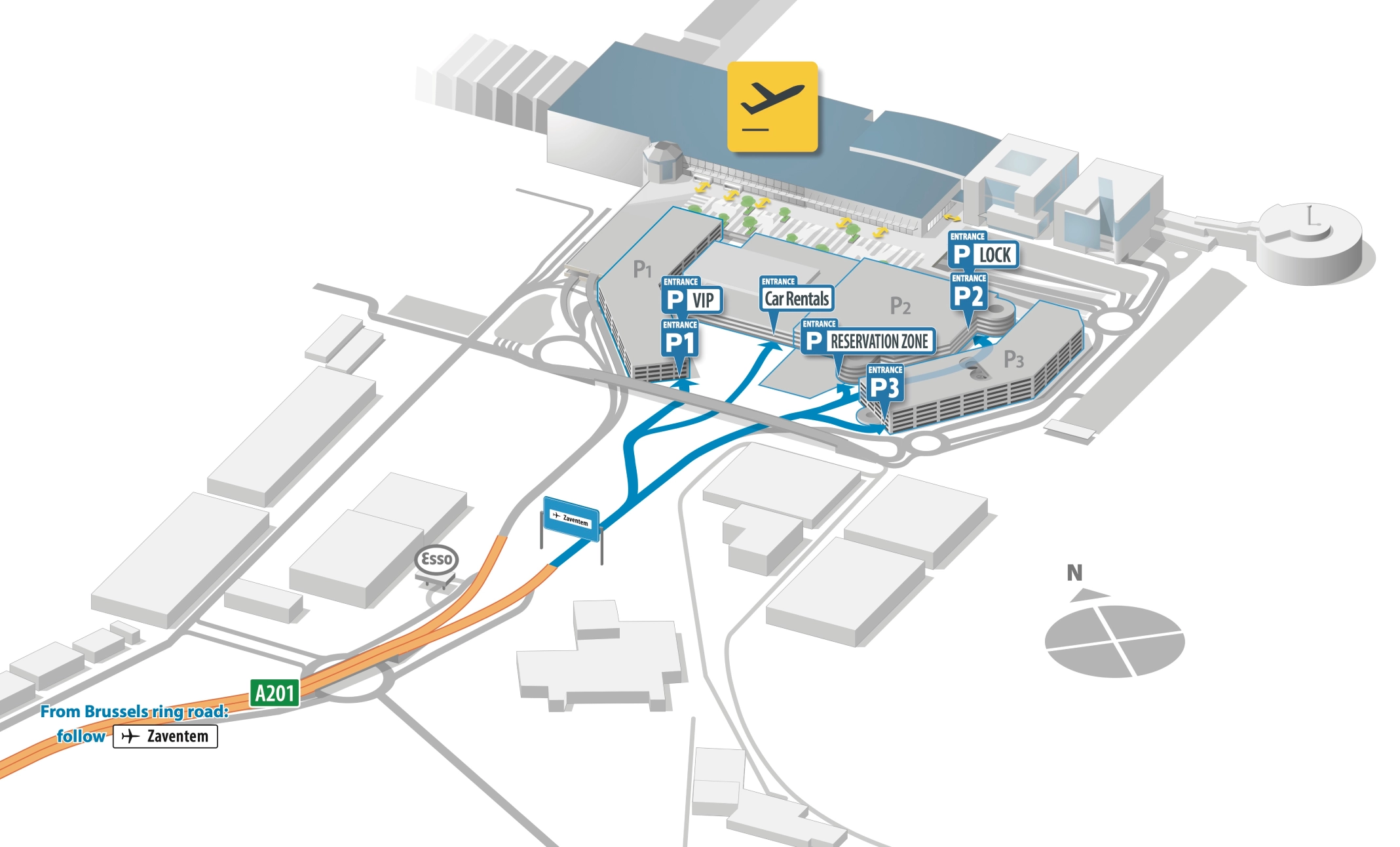Brussels Airport Parking Map 2025