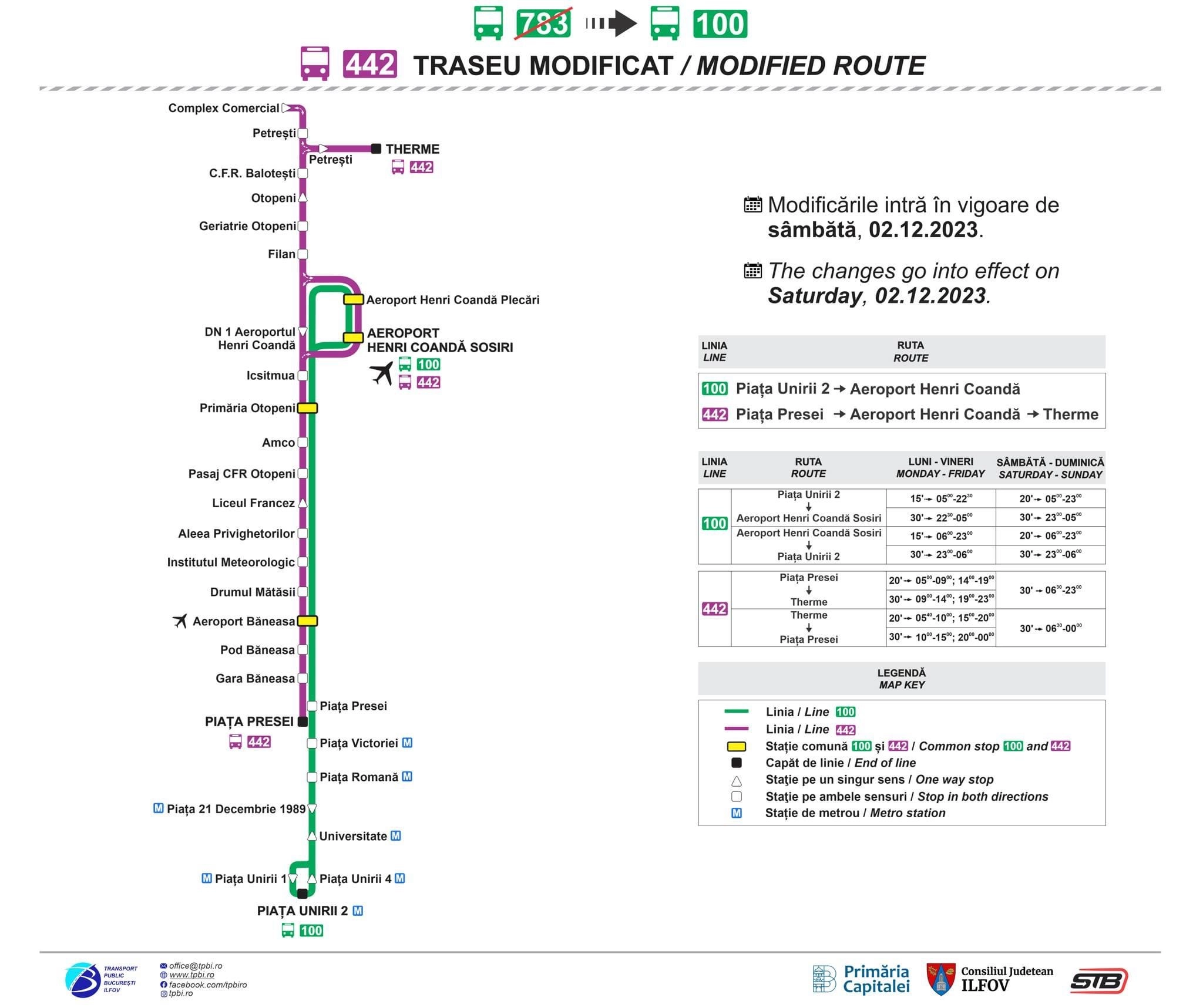 Bucharest Henri Coandă International Airport Autobuz Route Map 2025-2023Bucharest Henri Coandă International Airport Ground Transportation Map