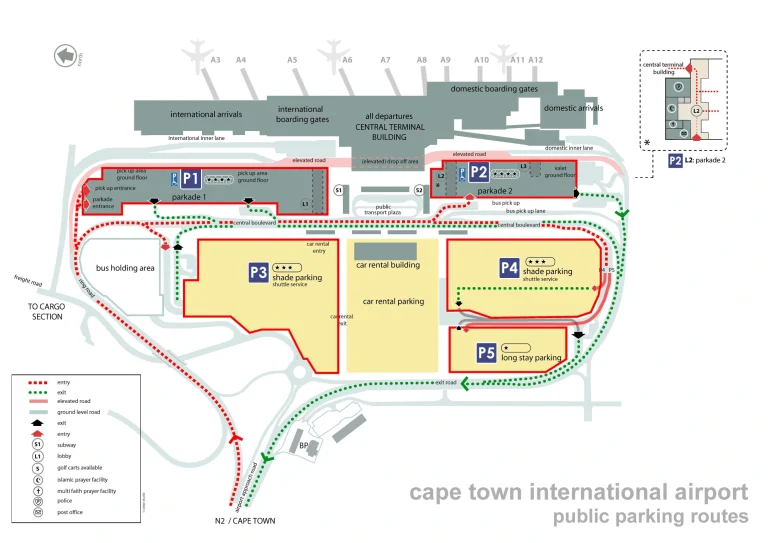 Cape Town International Airport Parking Map 2025-2019
