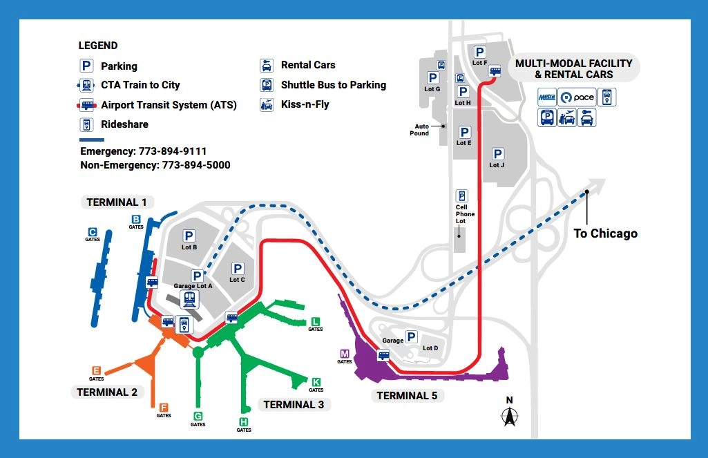 Chicago OHare International Airport Parking Map 2025