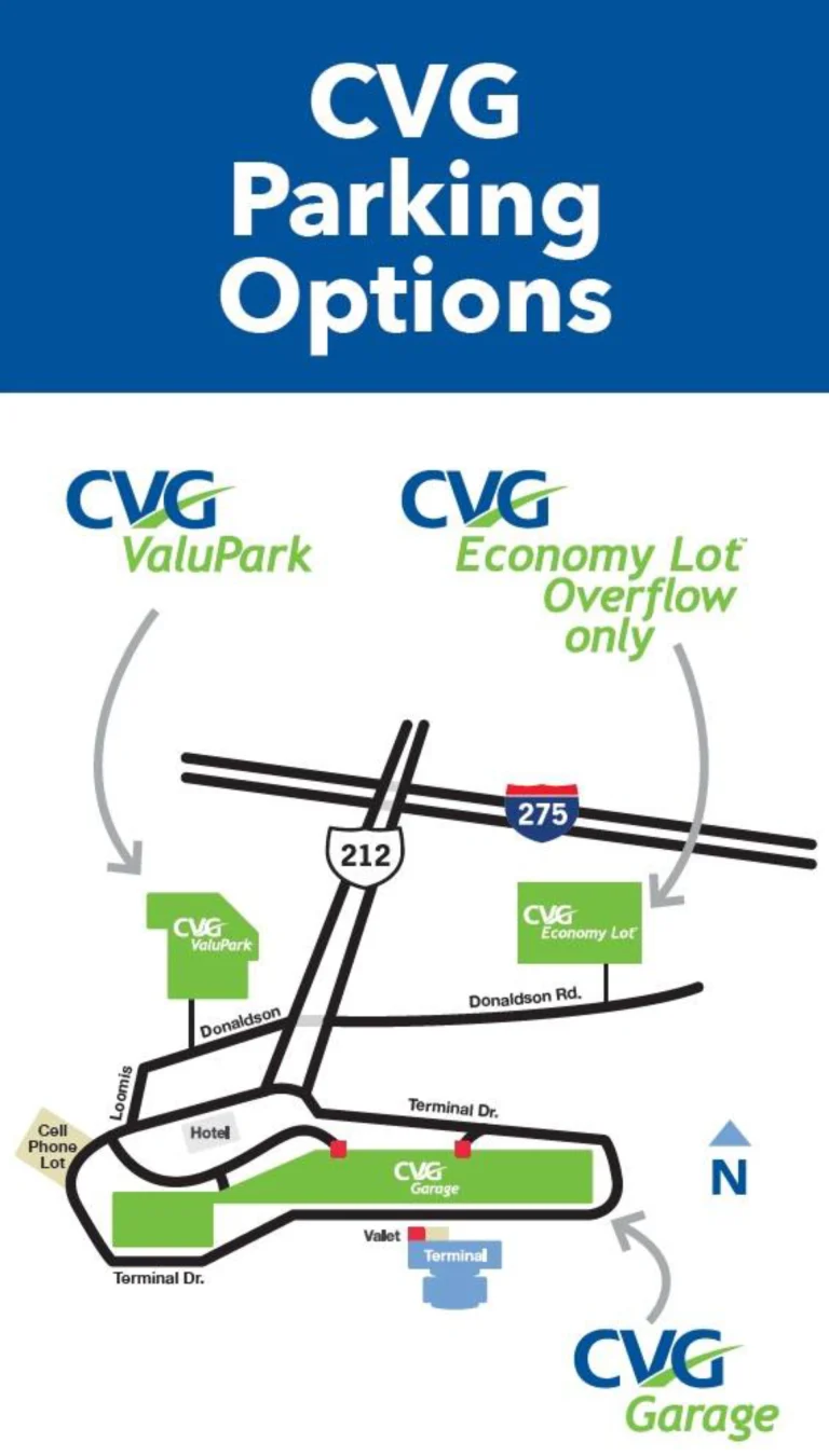 Cincinnati Northern Kentucky International Airport Parking Map 2025