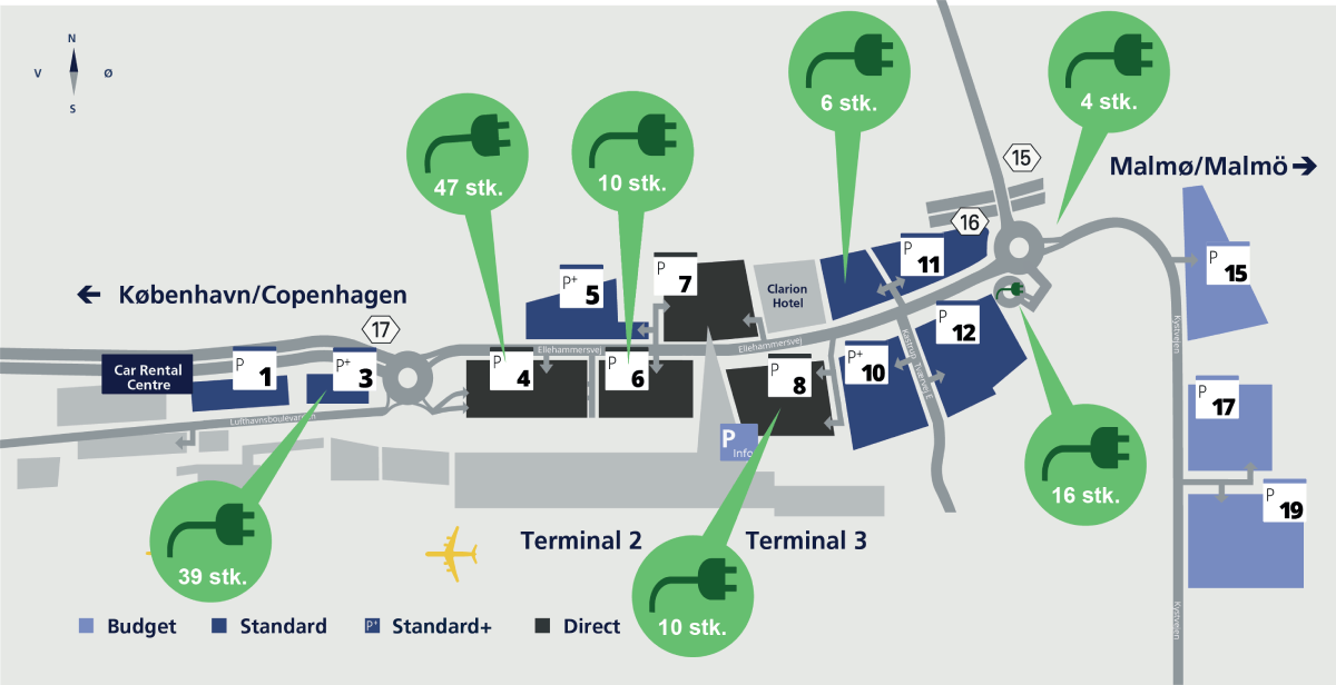 Copenhagen Airport EVehicle Charging Station Map 2025