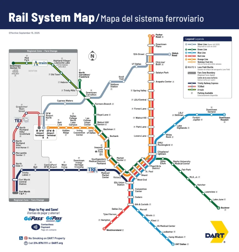 Dallas Love Field Rail System Map 2025