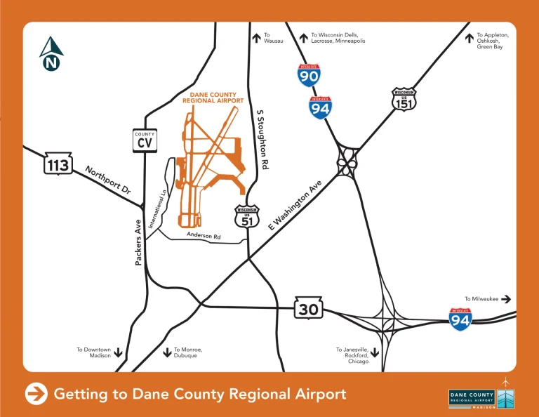 Dane County Regional Airport Directions Map 2025-1