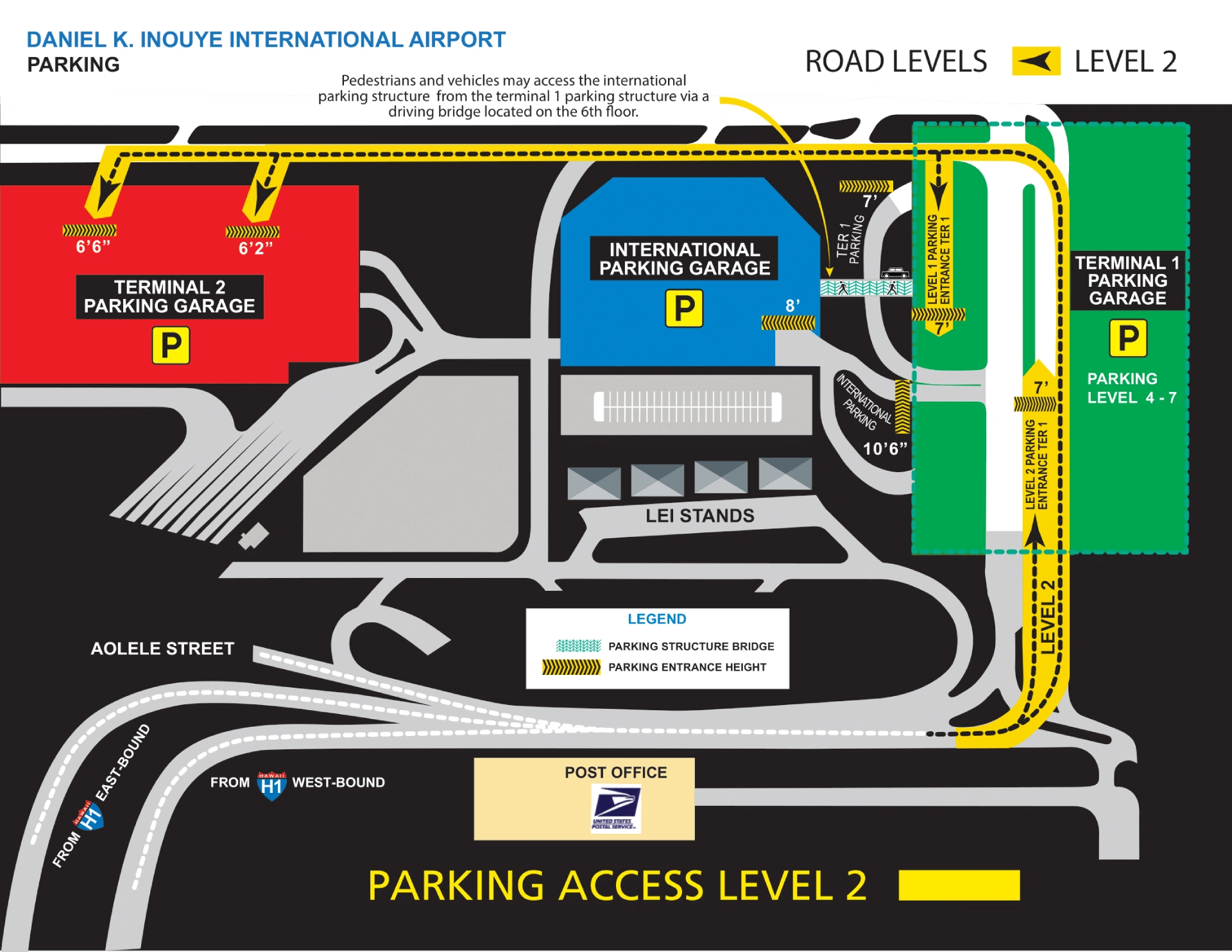 Daniel K Inouye International Airport Parking Level 2 Map 2025-2024