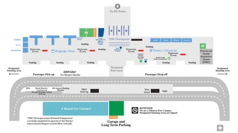 Dayton International Airport Ground Transportation Map 2025