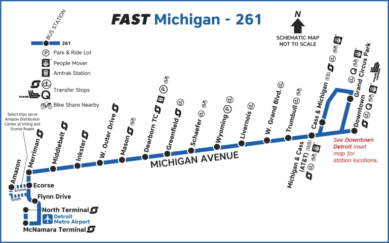 Detroit Metropolitan Airport Fast Michigan Route Map 2025