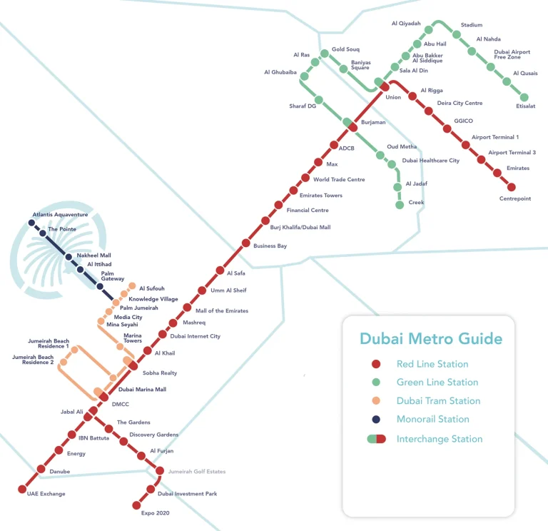 Dubai International Airport Metro Line Map 2025