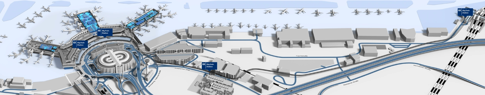 Düsseldorf Airport SkyTrain Map 2025