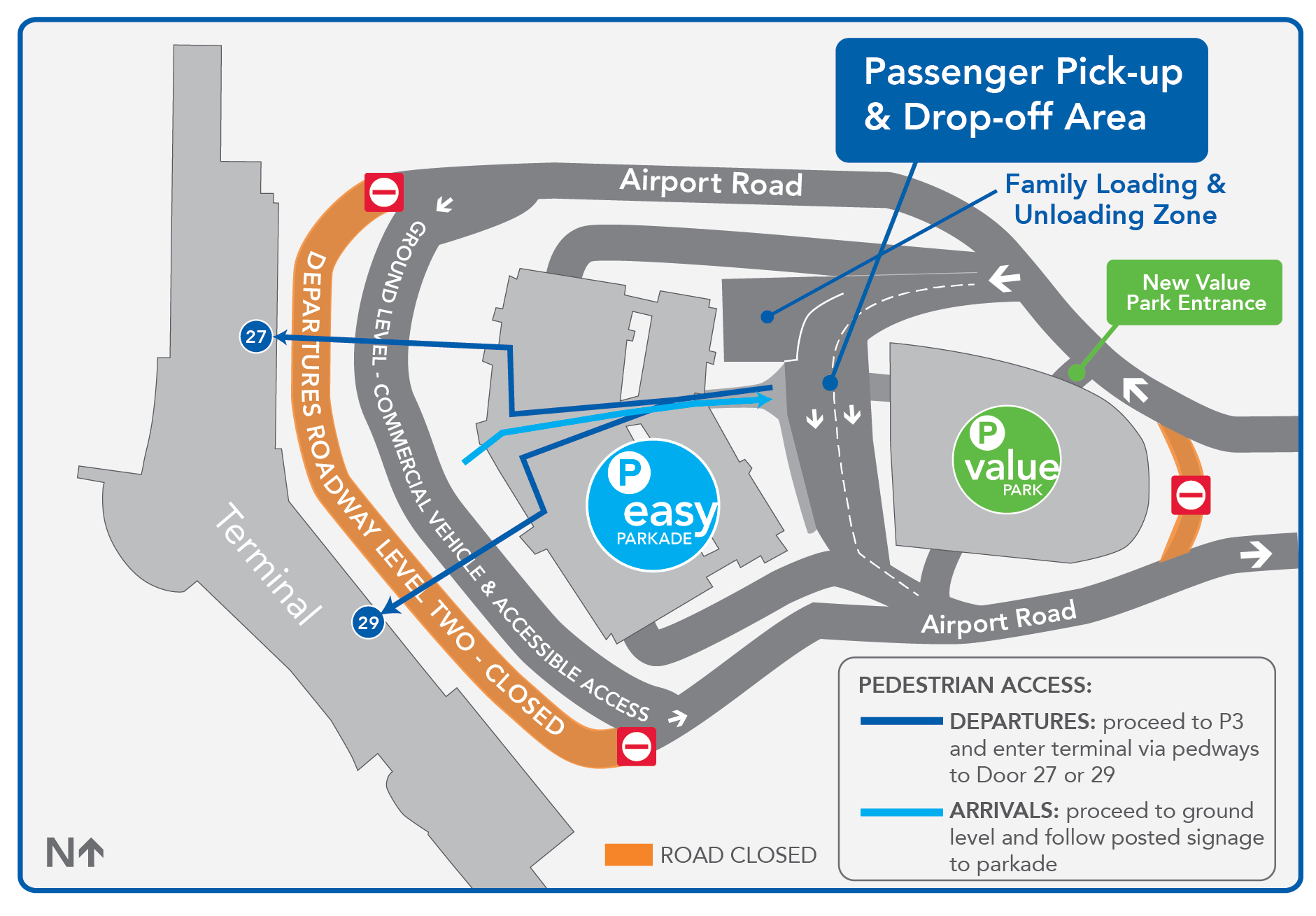 Edmonton International Airport Pasenger Pick Up and Drop Off Map 2025-2023