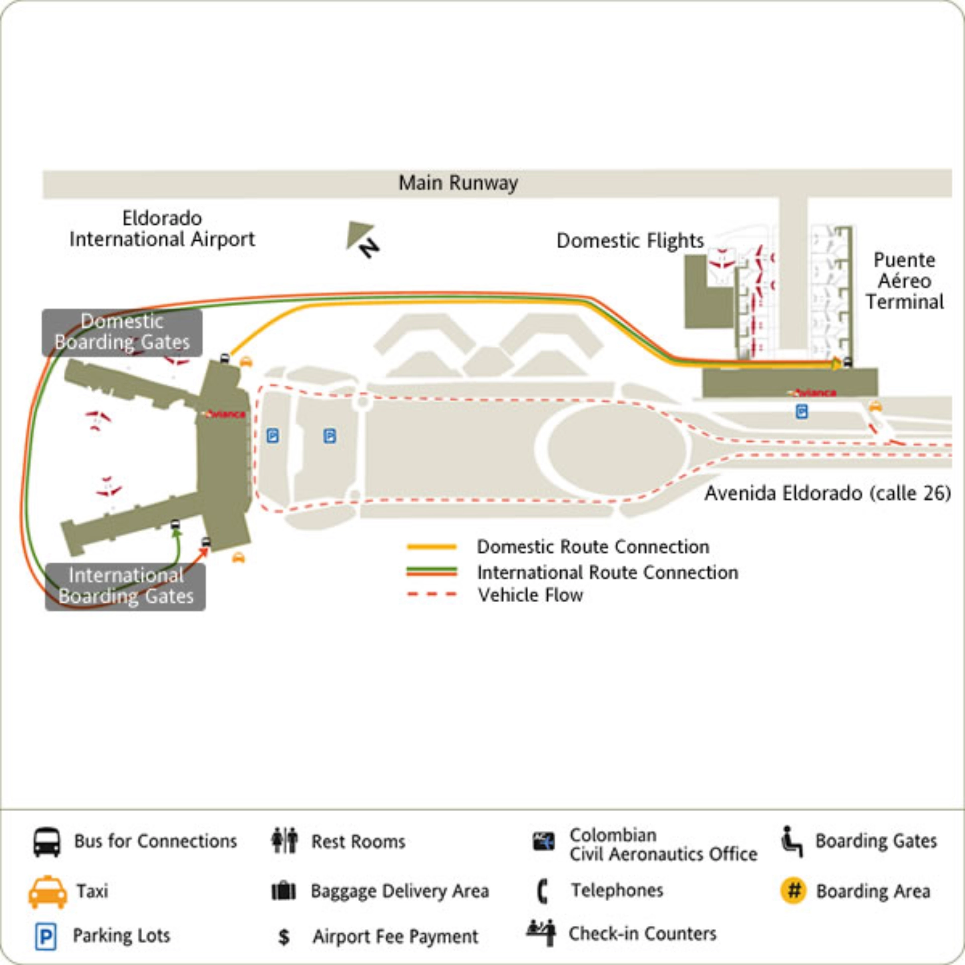 El Dorado International Airport Parking Map 2025-2020