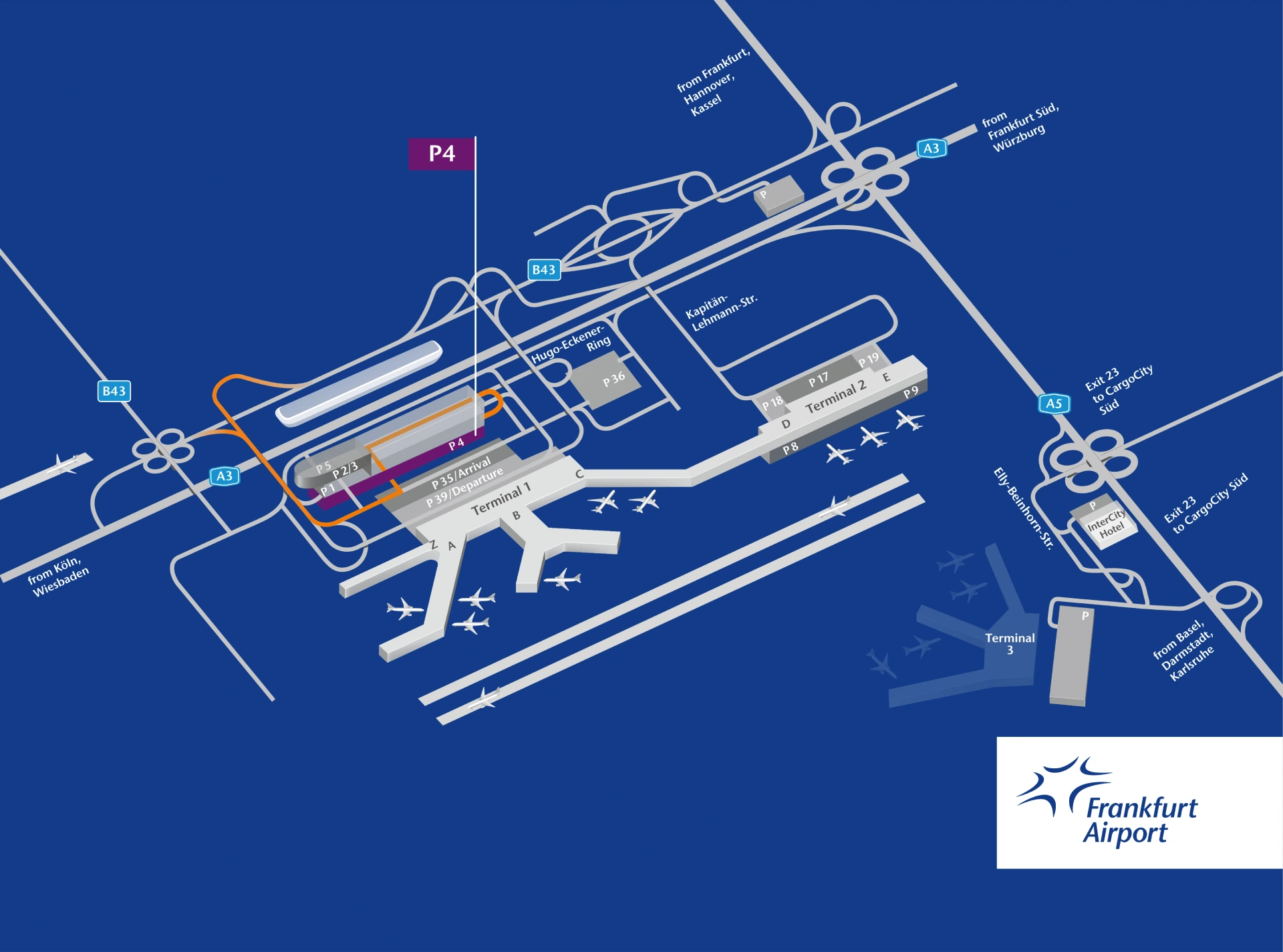 Frankfurt Airport Terminal 1 Business Parking Map 2025