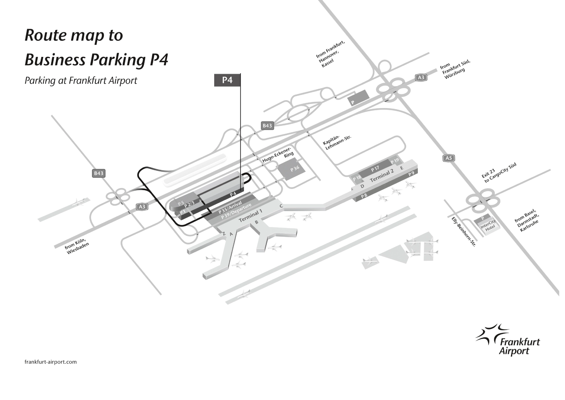 Frankfurt Airport Terminal 1 Business Parking Route Map 2025