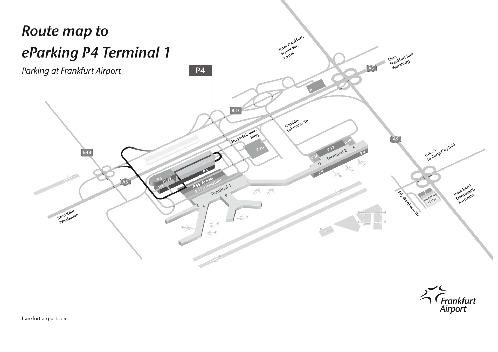 Frankfurt Airport Terminal 1 EParking Route Map 2025