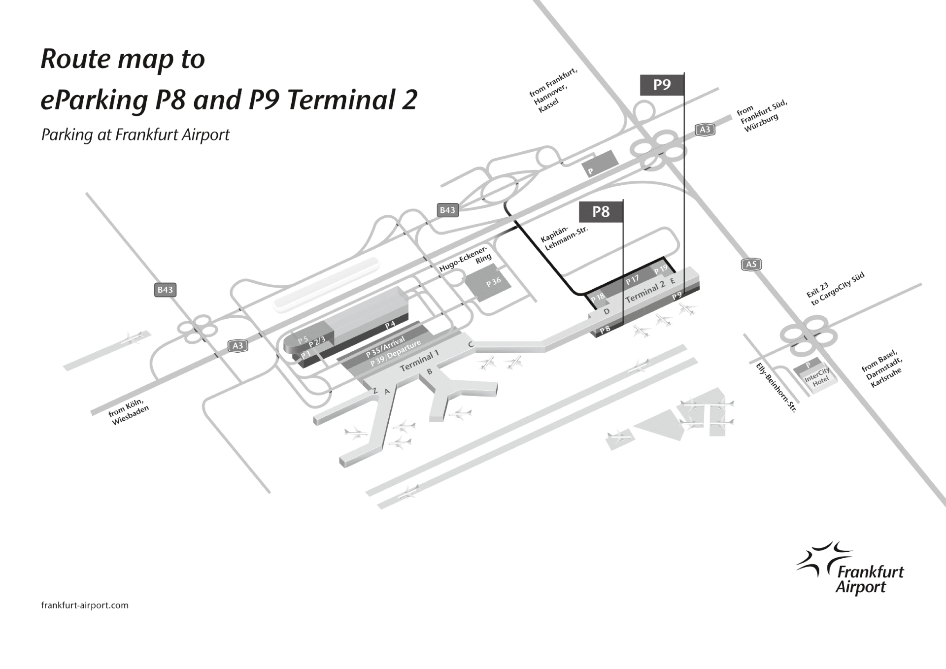 Frankfurt Airport Terminal 2 EParking Route Map 2025
