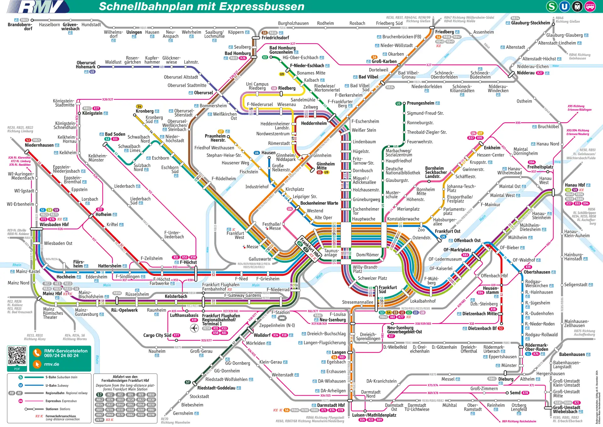 Frankfurt Airport Terminal Express Bus Network Map 2025