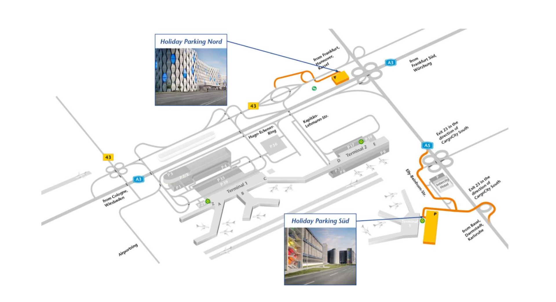 Frankfurt Airport Terminal Holiday Parking Map 2025
