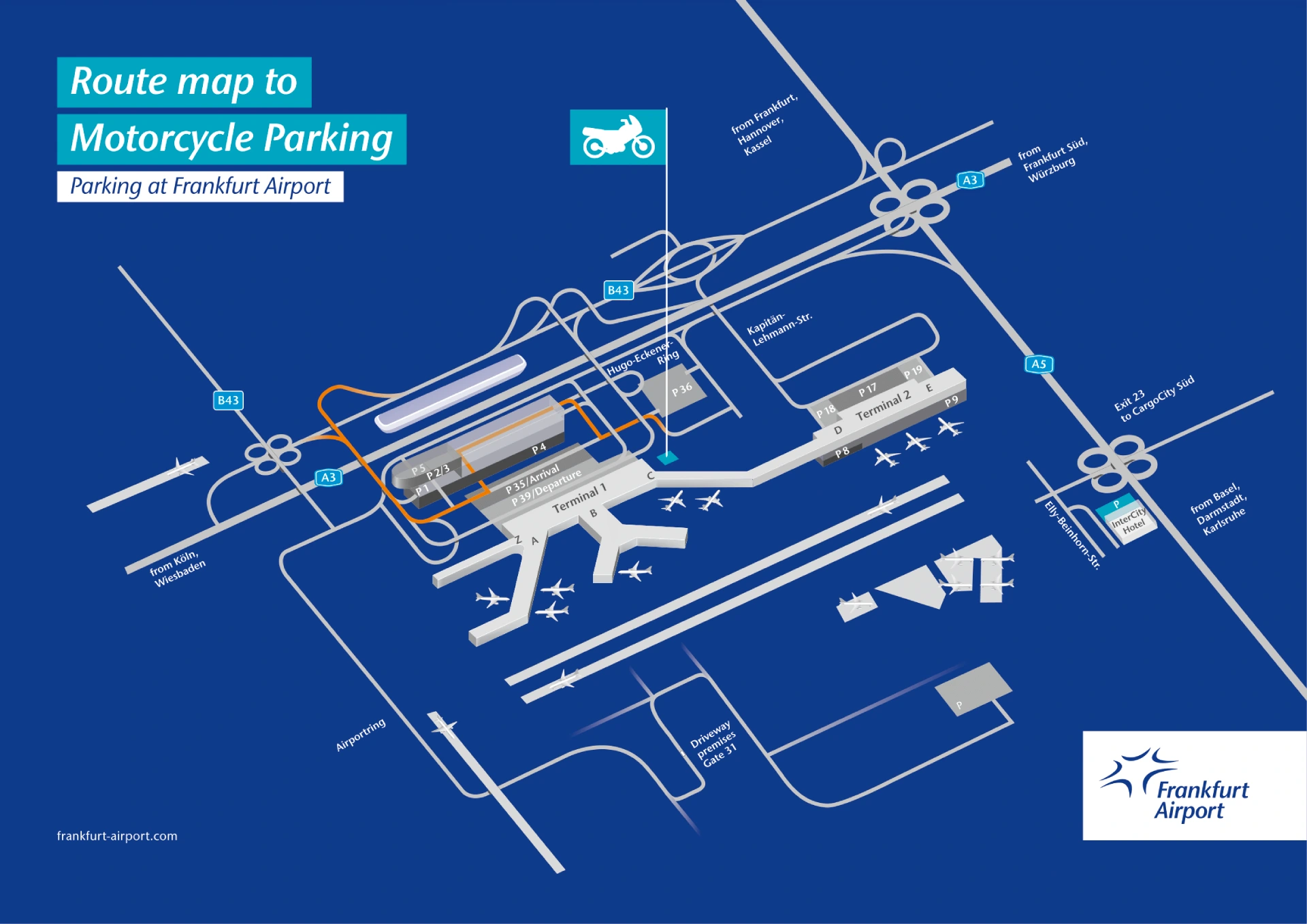 Frankfurt Airport Terminal Motorcycle Parking Map 2025