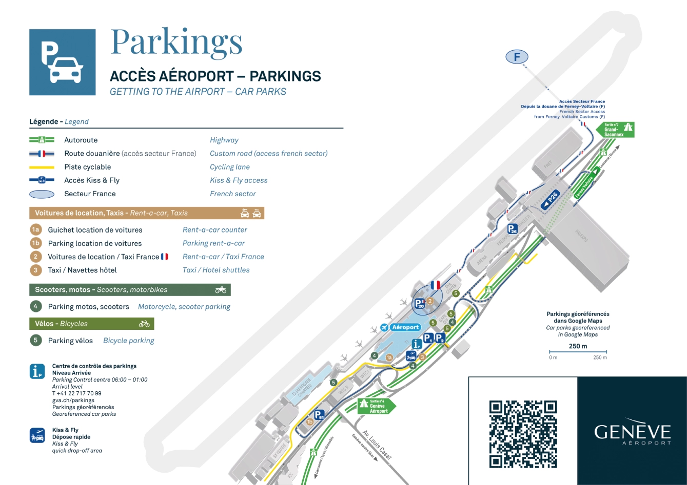 Geneva Cointrin International Airport Parking Map 2025-2019-1