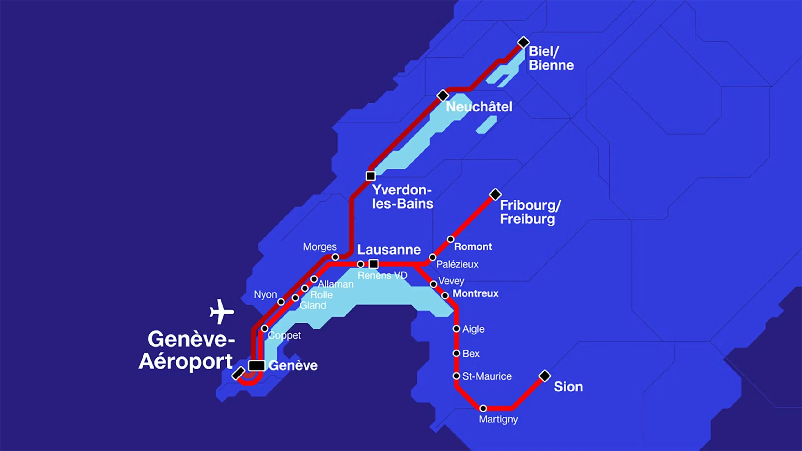 Geneva Cointrin International Early Morning Train Route Map 2025