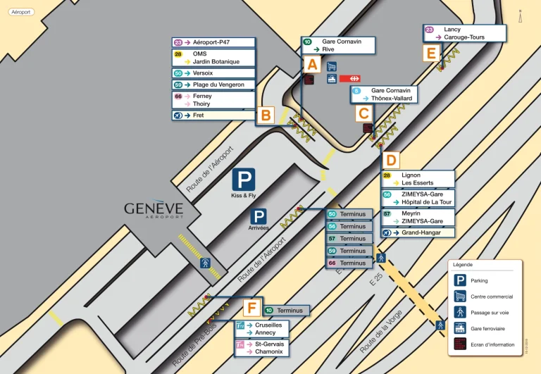 Geneva Cointrin International Ground Transportation Map 2025