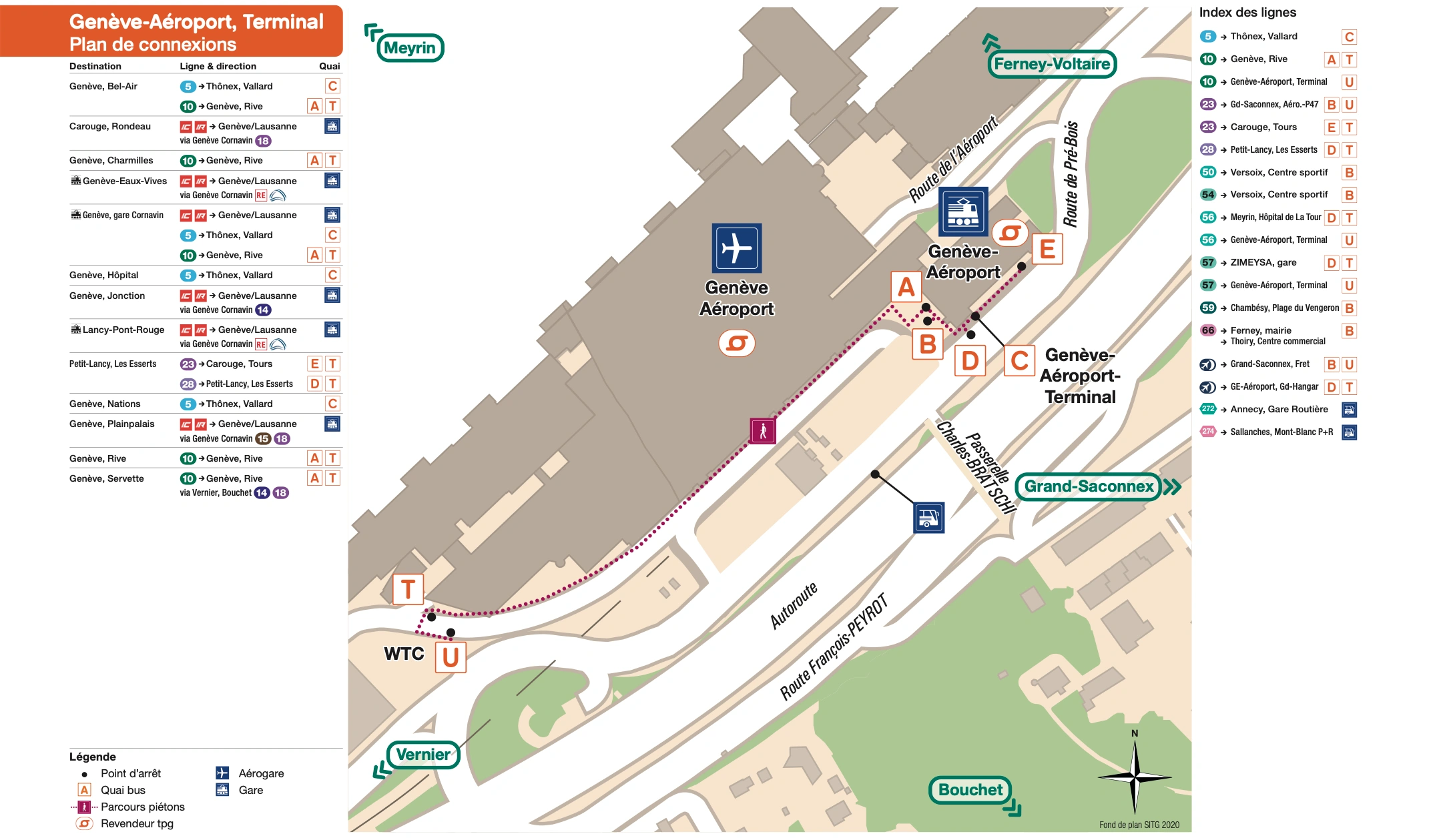 Geneva Cointrin International Urban Transportation Map 2025-2022