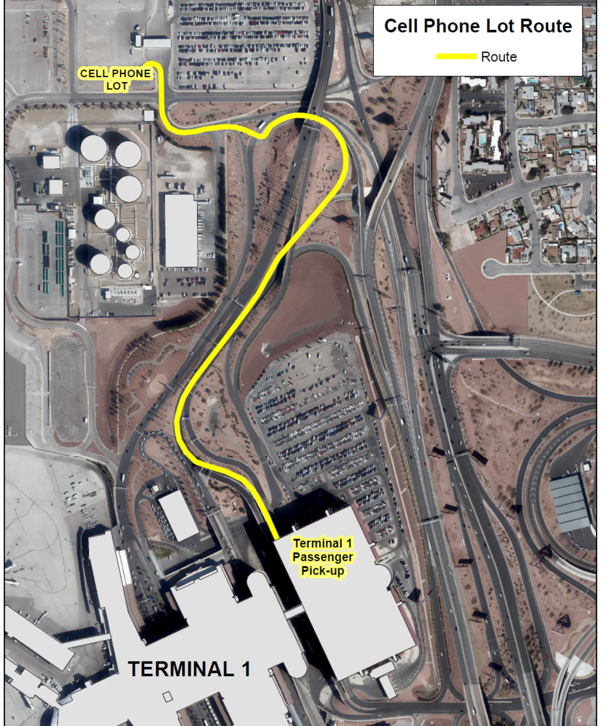 Harry Reid International Airport Cell Phone Lot Parking Map 2025