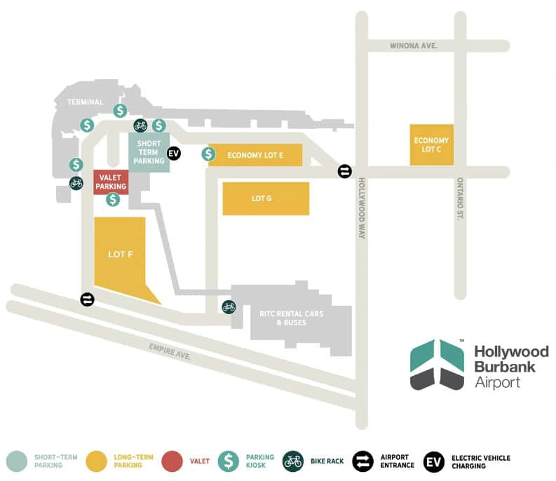 Hollywood Burbank Airport Parking Map 2025-2024