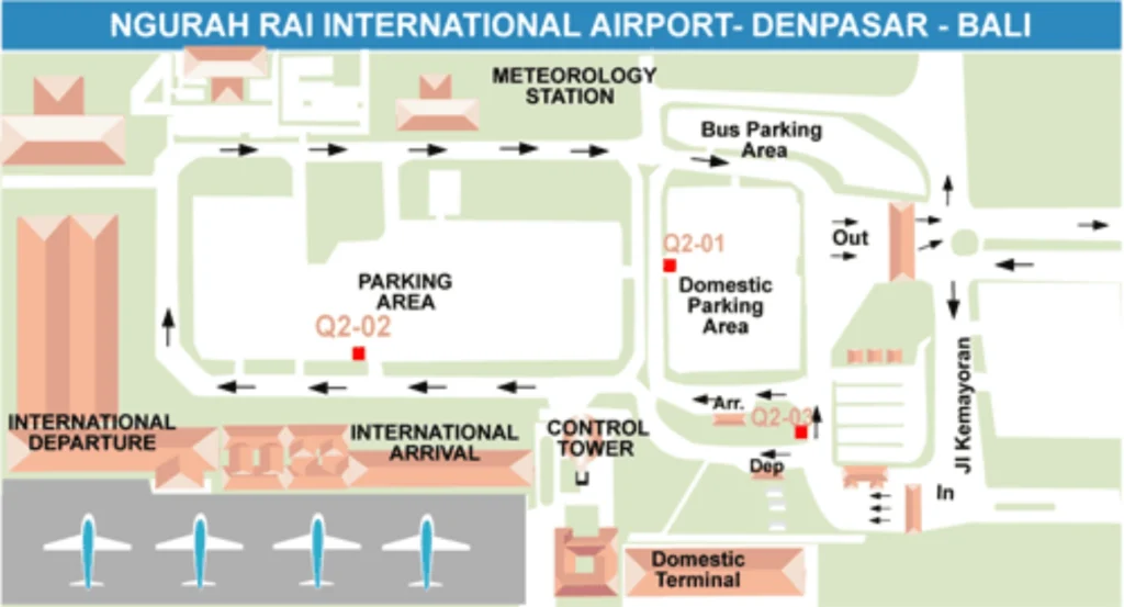 I Gusti Ngurah Rai International Airport Parking Map 2025-2016I Gusti Ngurah Rai International Airport Terminal Map