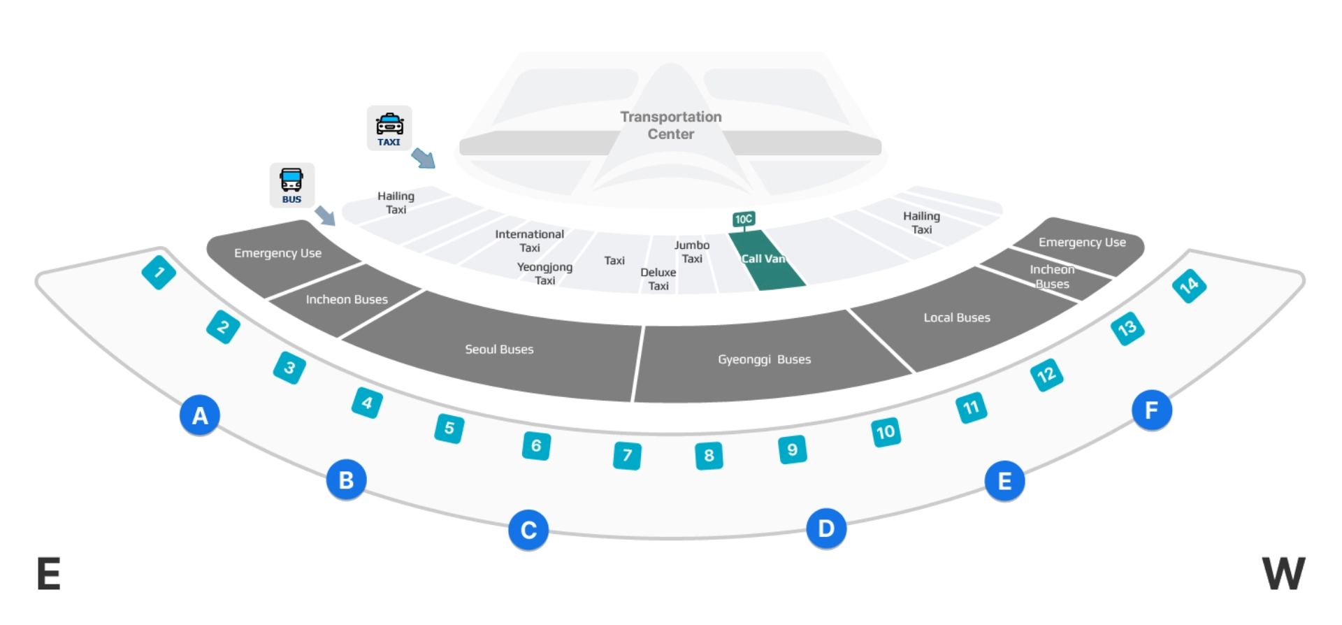 Incheon International Airport T1 Van Services Map 2025