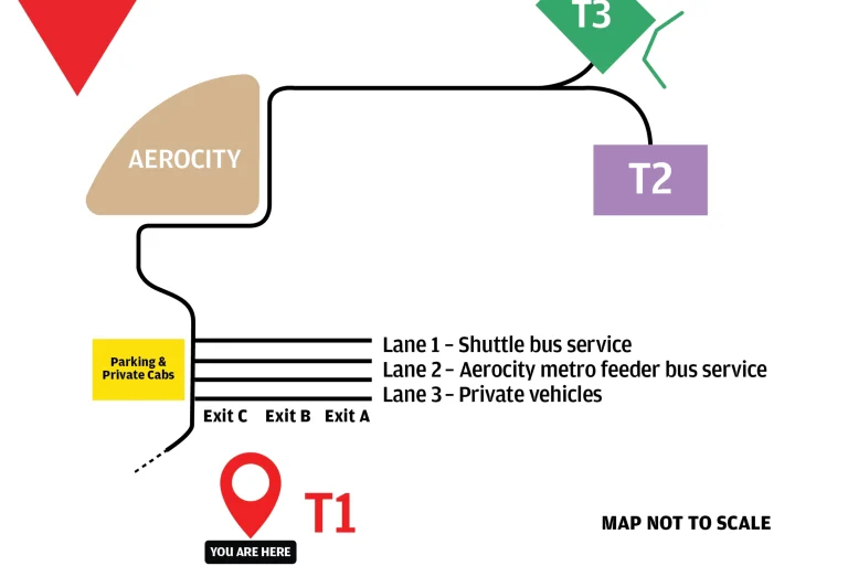 Indira Gandhi International Airport Terminal Transfer Map 2025