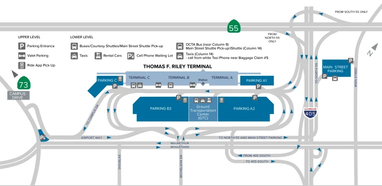 John Wayne Airport Parking Map 2025