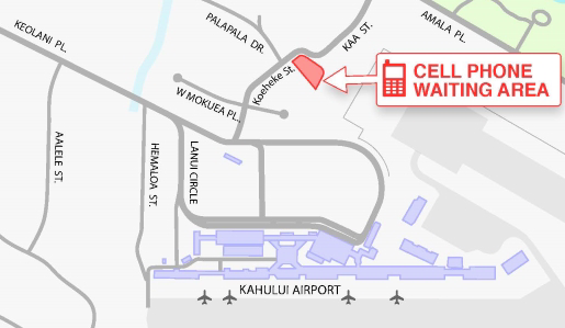 Kahului International Airport Cell Phone Waiting Area Map 2025-2016
