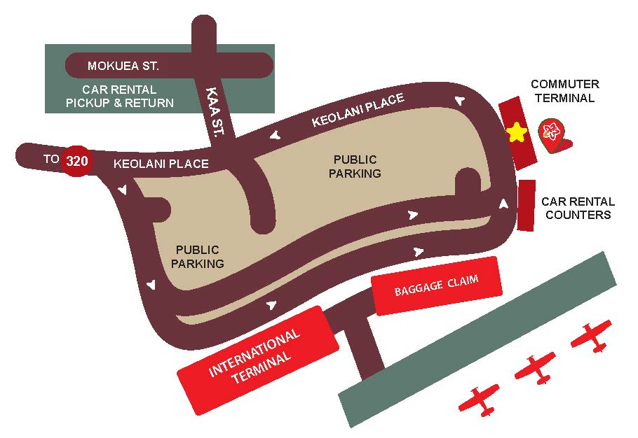 Kahului International Airport Parking Map 2025-2024