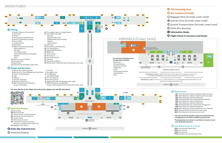 Kansas City International Airport Parking Map 2025-2024