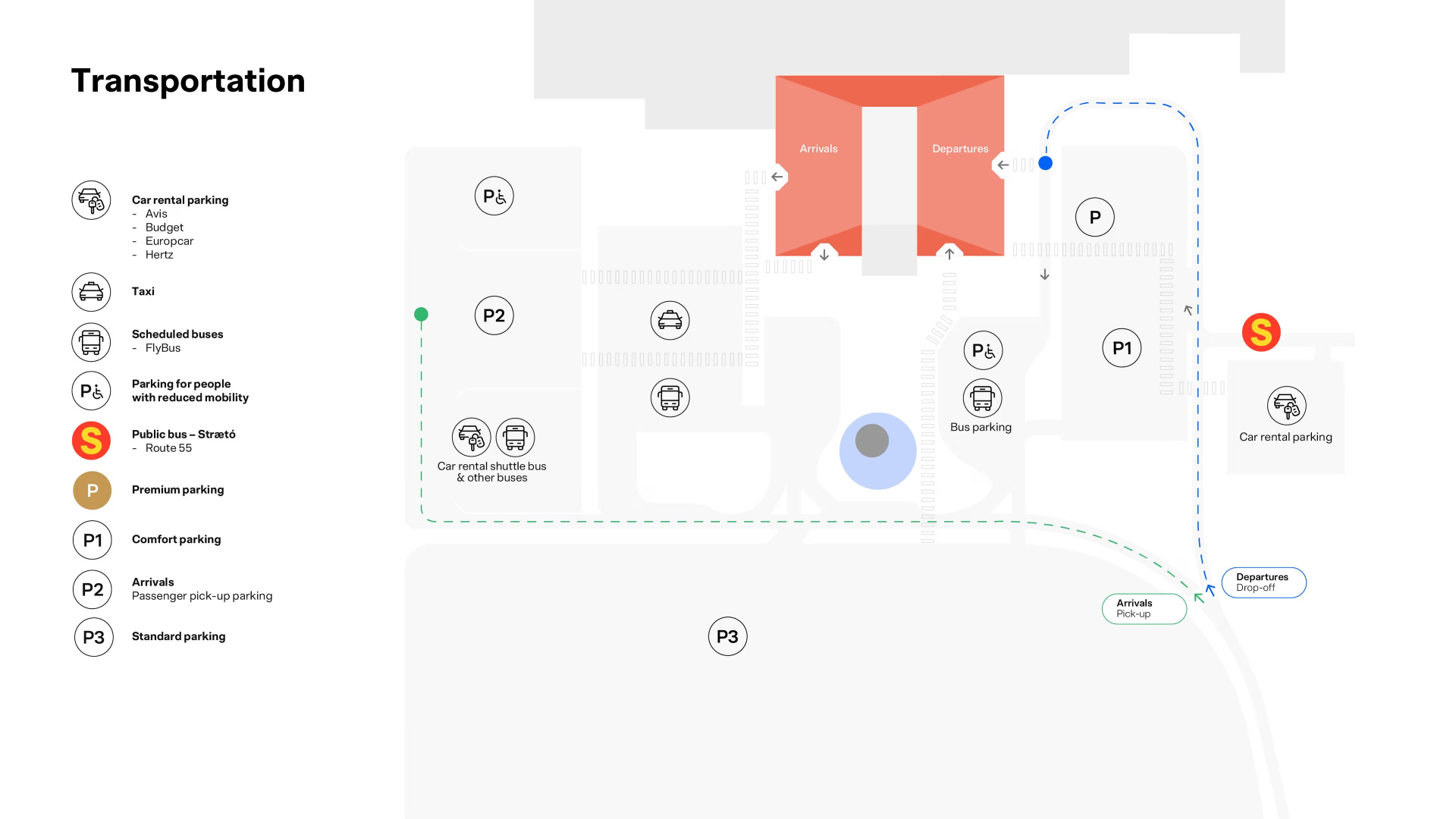 Keflavik International Airport Ground Transportation Map 2025
