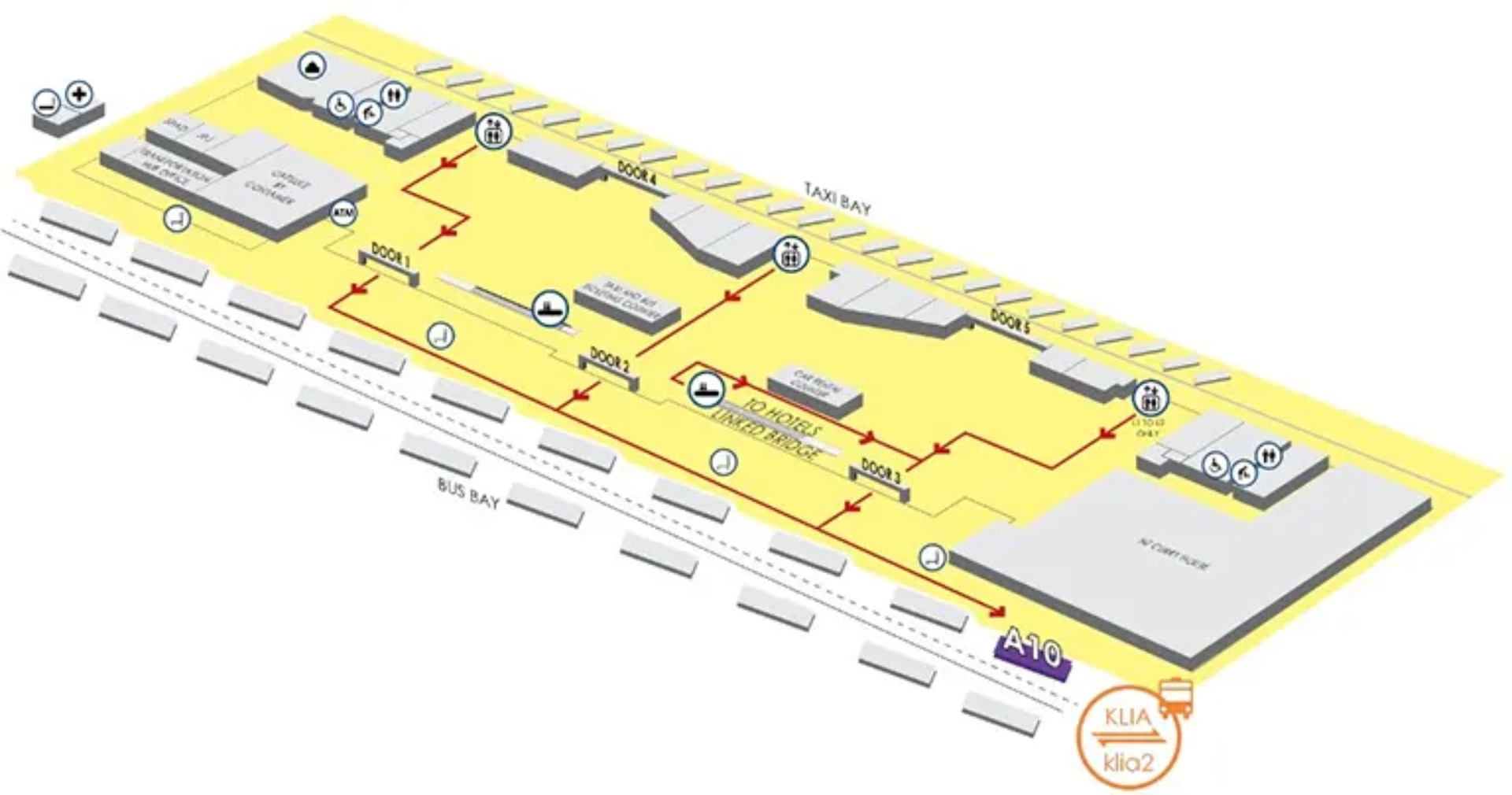 Kuala Lumpur International Airport Transportation Hub T2 Pick Up Map 2025-2019