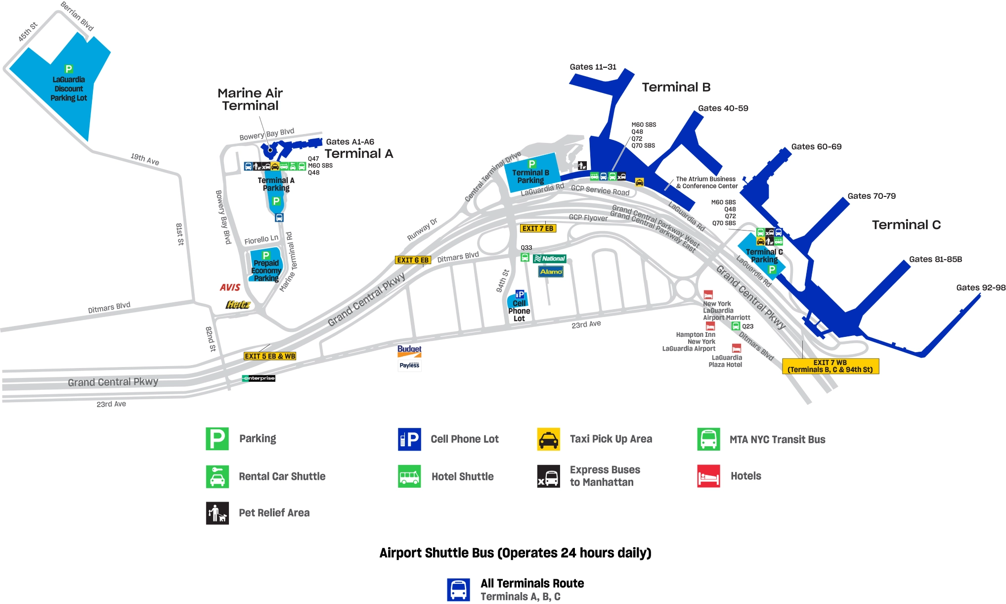 LaGuardia Airport Parking Map 2025