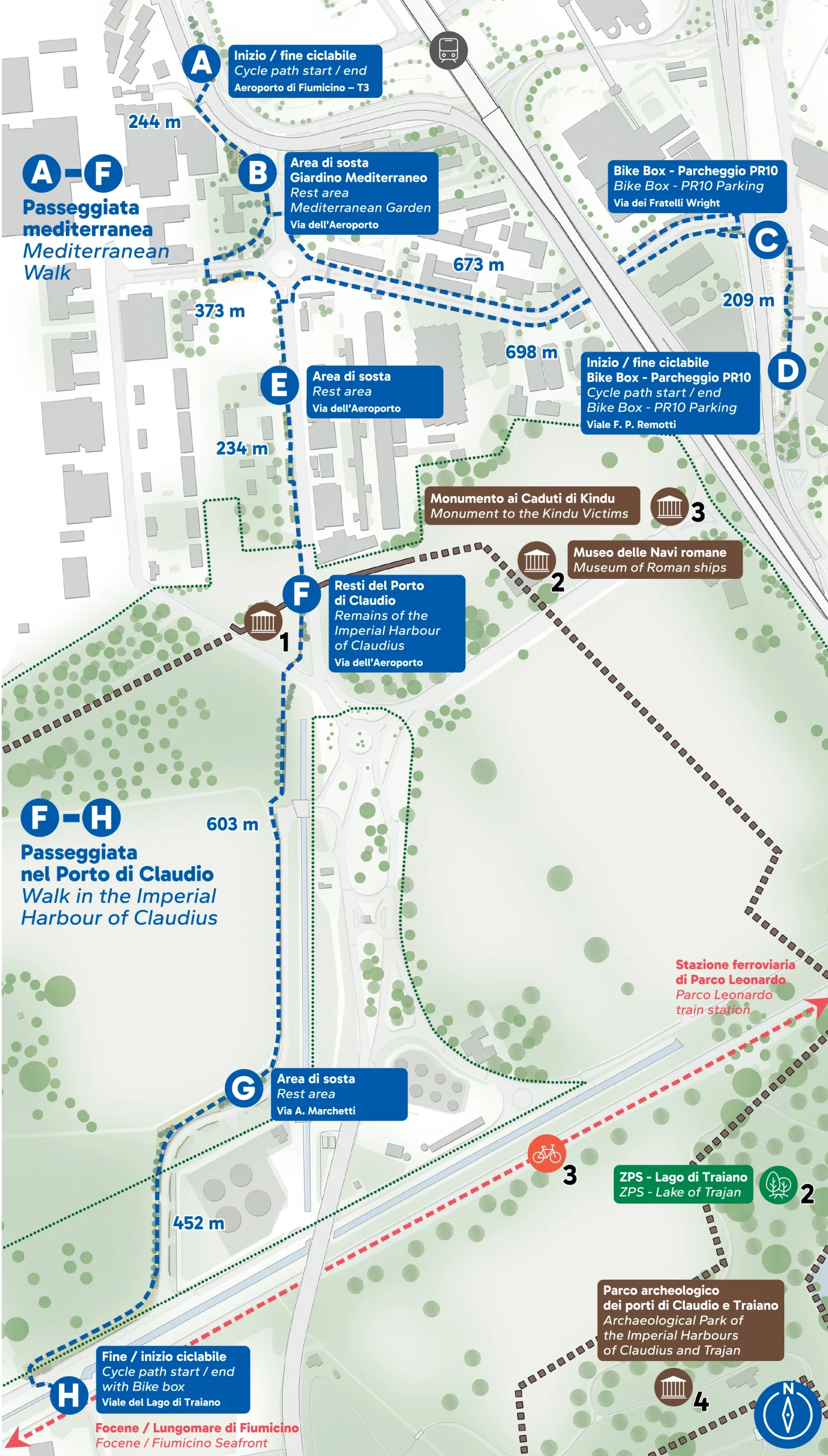 Leonardo da Vinci International Airport Bike Trail Map 2025