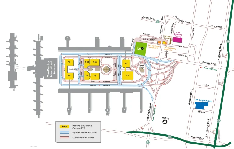 Los Angeles International Airport Parking Map (2025-2021)