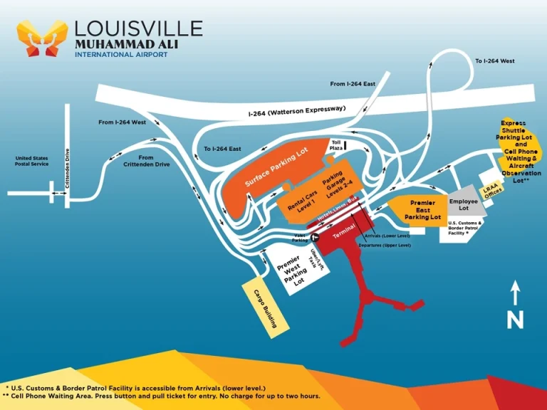 Louisville Muhammad Ali International Airport Parking Map 2025-2022
